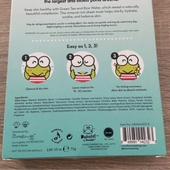 The Crème Shop x Hello Kitty x Keroppi Sheet Mask Bundle NEW - Picture 5 of 9